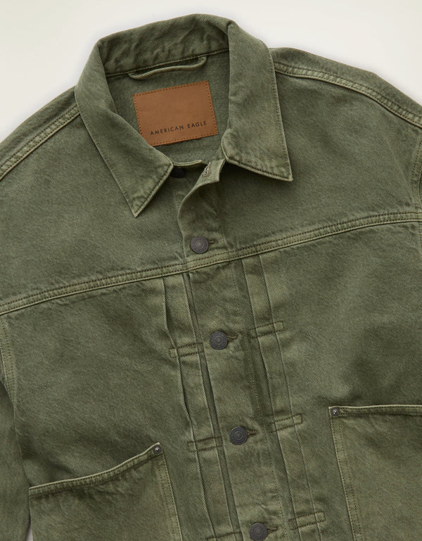 Chaqueta de mezclilla de ajuste relajado Ae - Verde
