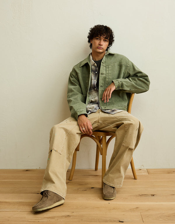 Chaqueta de mezclilla de ajuste relajado Ae - Verde