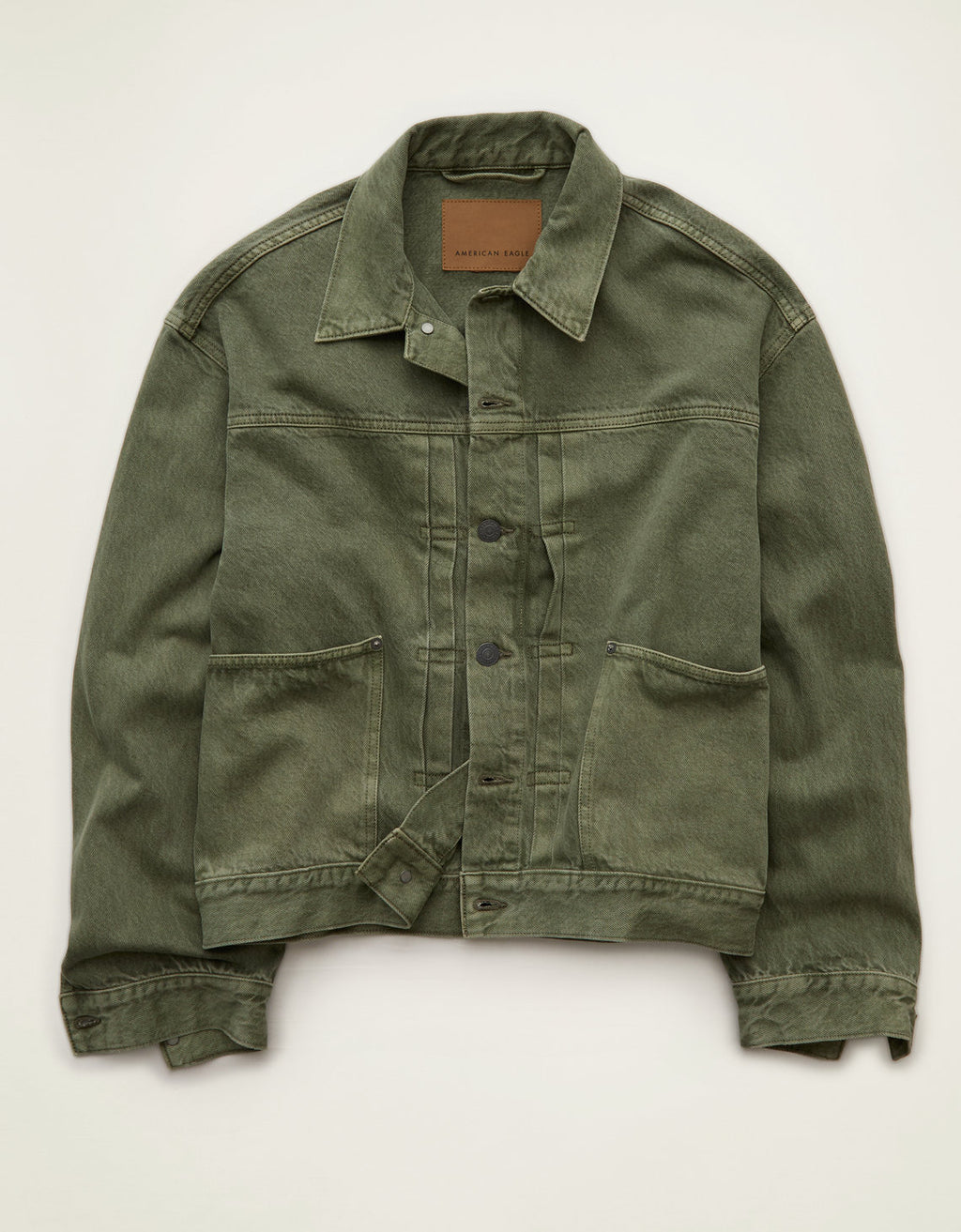 Chaqueta de mezclilla de ajuste relajado Ae - Verde 0106_1915_342_f