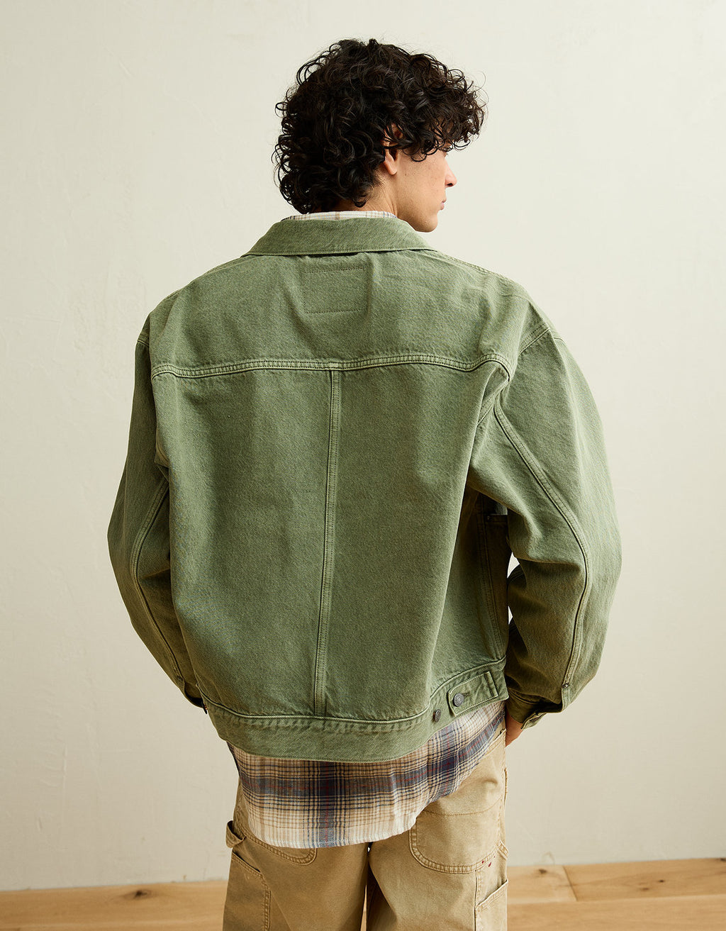 Chaqueta de mezclilla de ajuste relajado Ae - Verde 0106_1915_342_ob