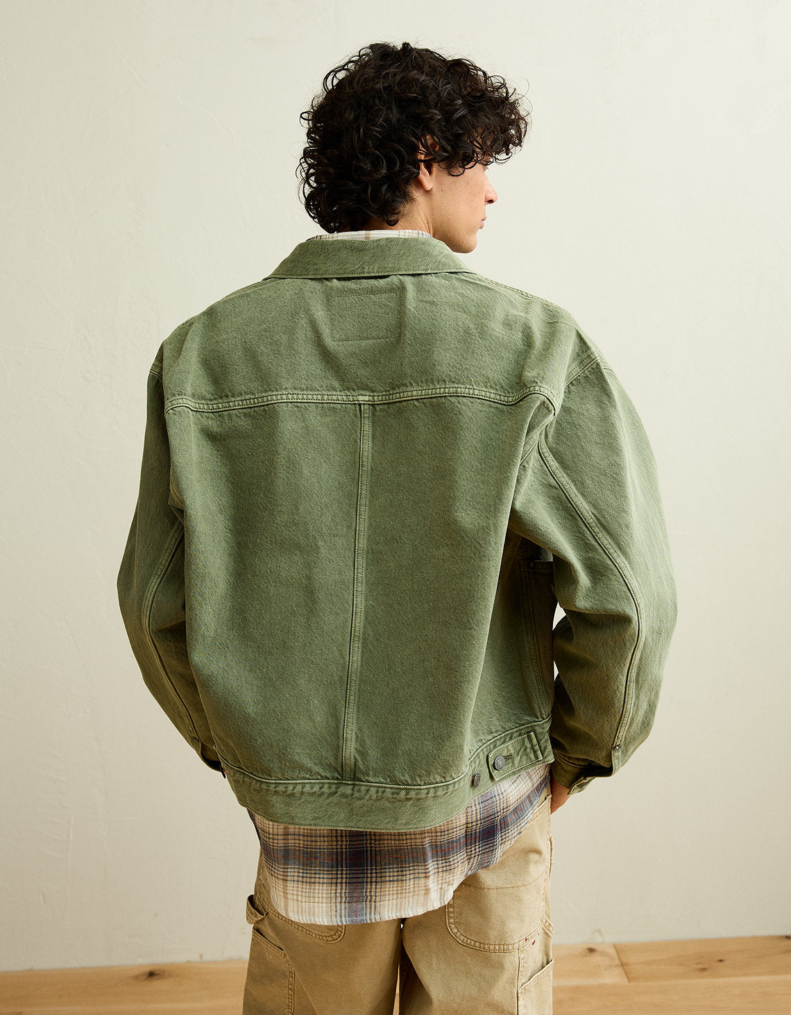 Chaqueta de mezclilla de ajuste relajado Ae - Verde 0106_1915_342_ob