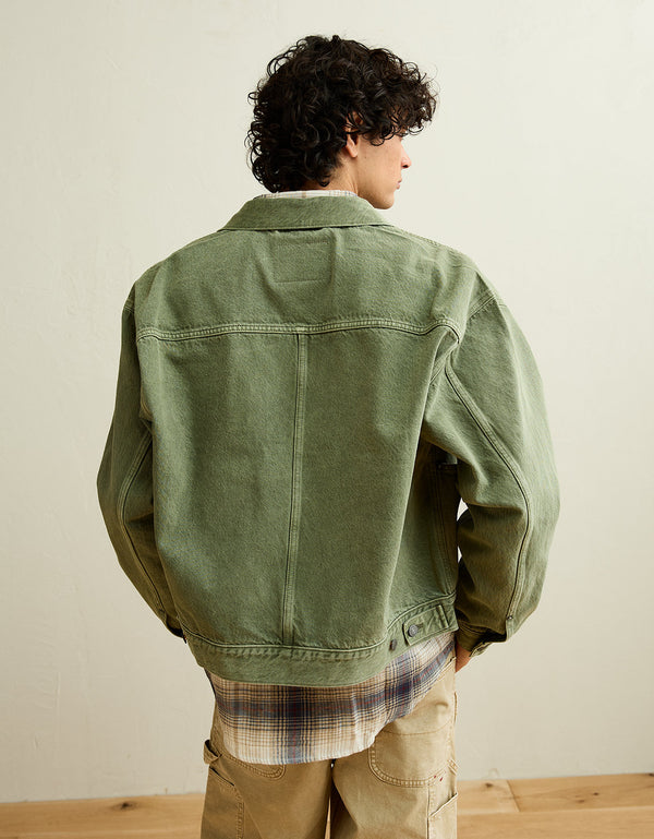 Chaqueta de mezclilla de ajuste relajado Ae - Verde