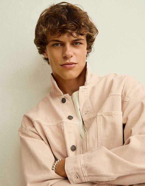 Chaqueta Denim de mezclilla para hombre. - Rosa