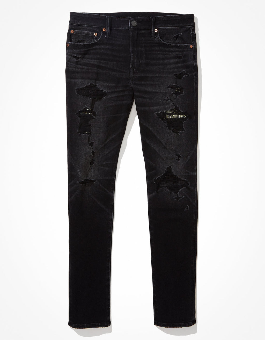 Jean Slim con Parches Ae - Negro 0117_6221_080_f