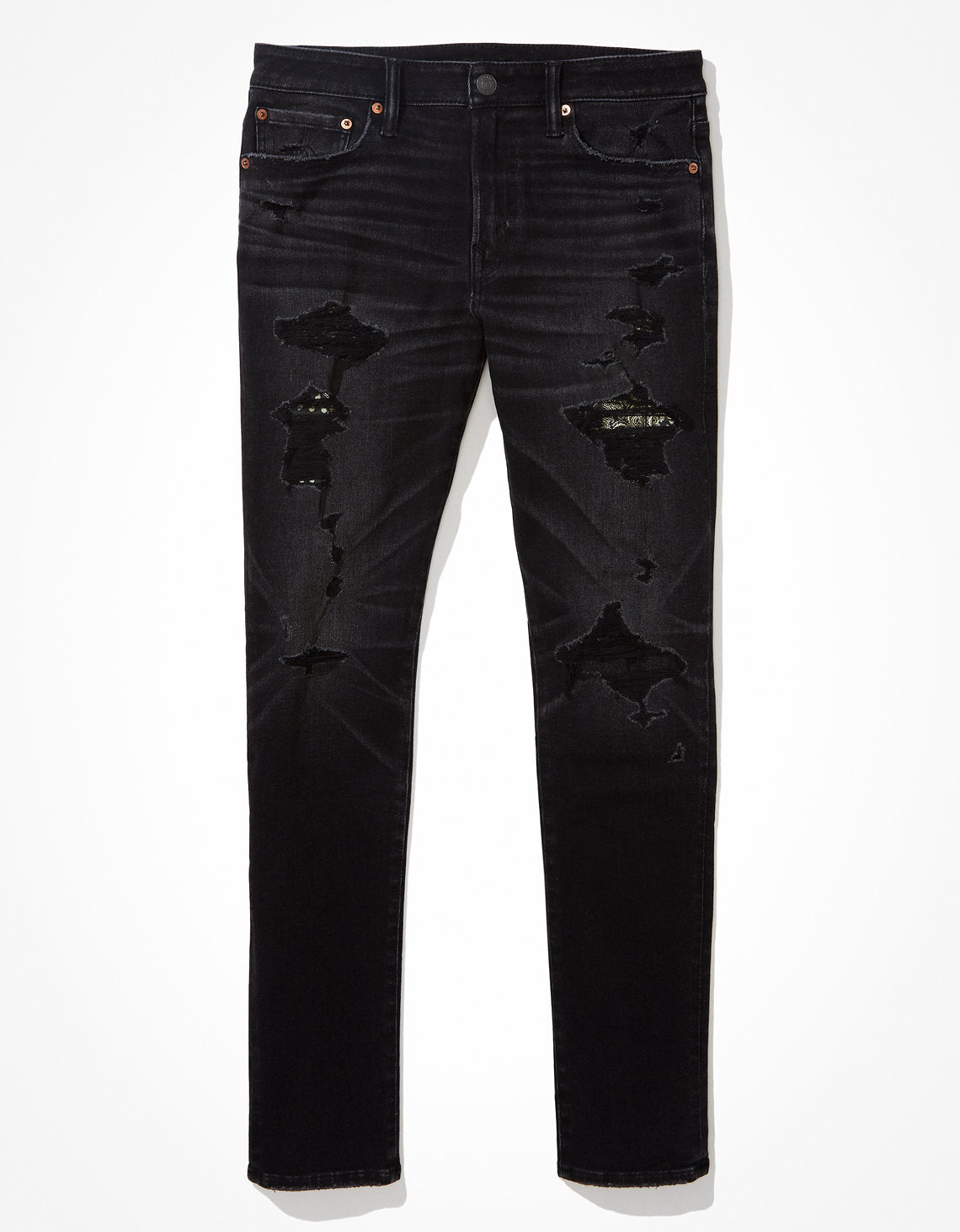 Jean Slim con Parches Ae - Negro 0117_6221_080_f