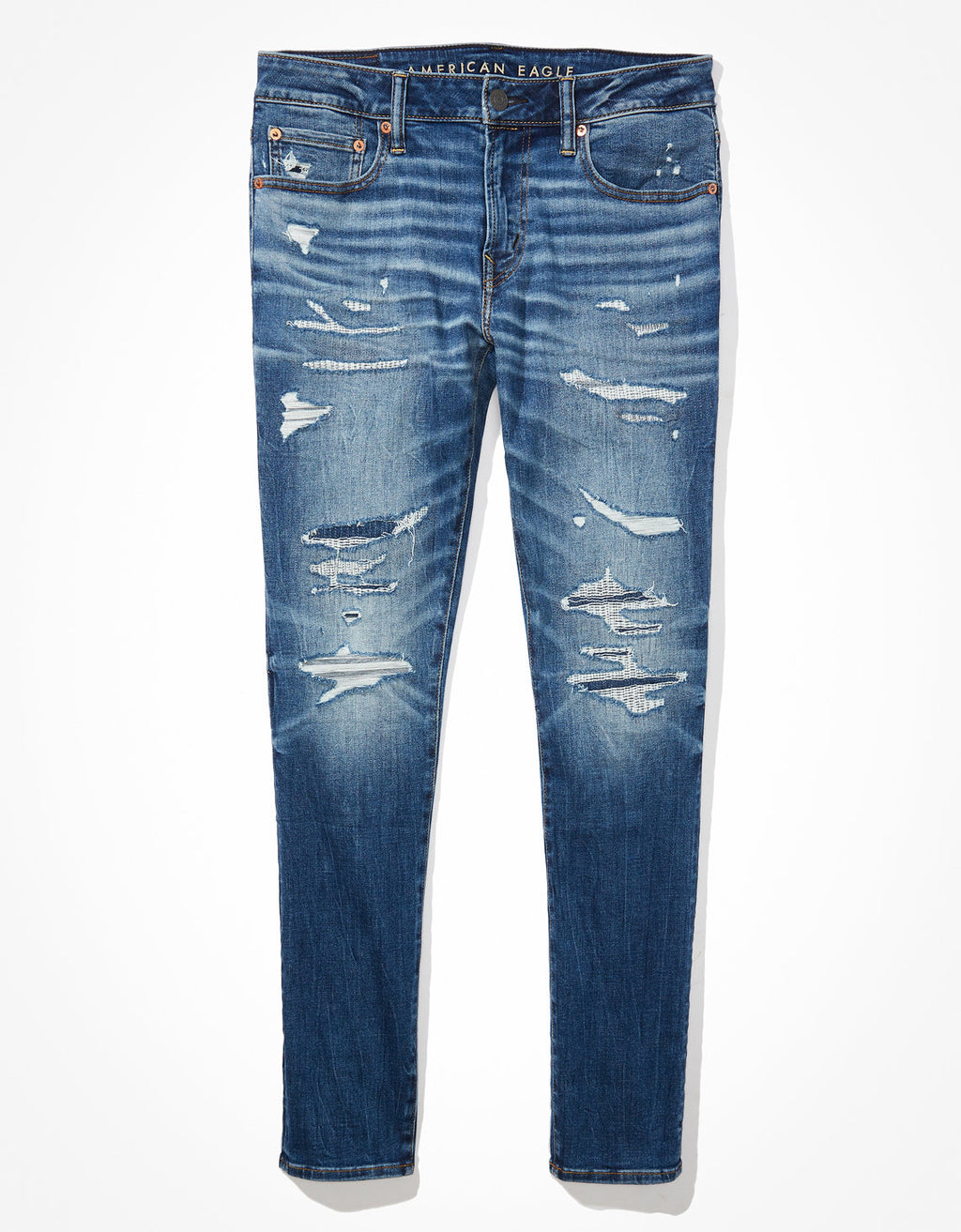Jean Skinny con Parches Ae - Azul 0119_6118_436_f