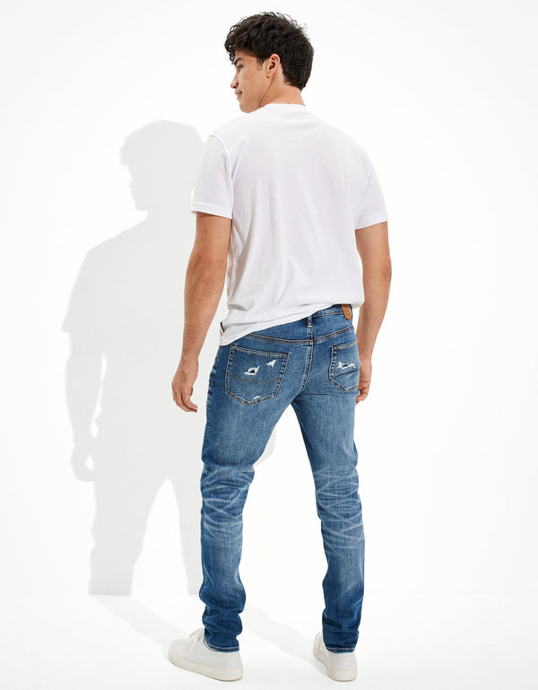 Jean Skinny con Parches Ae - Azul