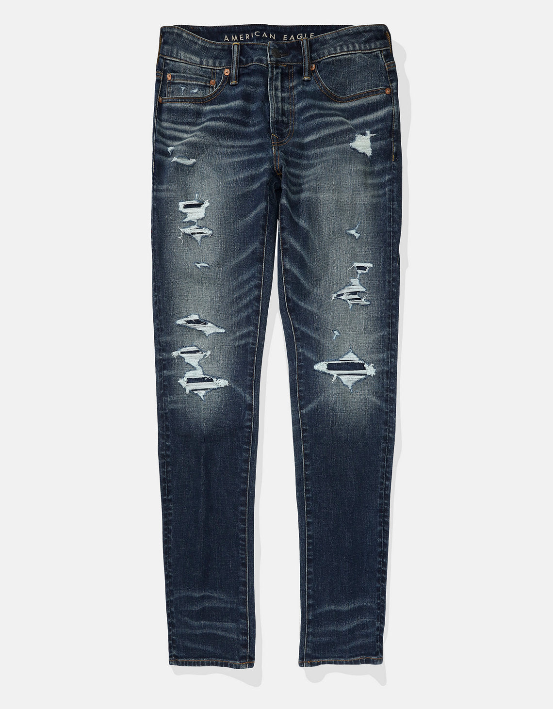 Jean Skinny con rotos Hombre AE - Negro 0119_6636_038_f