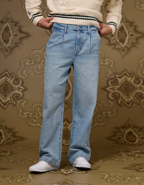 Ae x Tru Kolors Pantalón en Denim Pleated - Azul