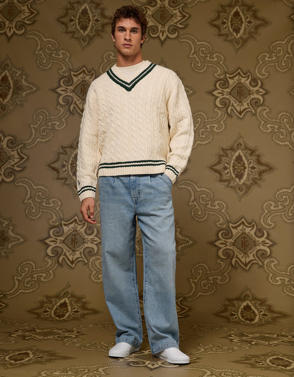 Ae x Tru Kolors Pantalón en Denim Pleated - Azul