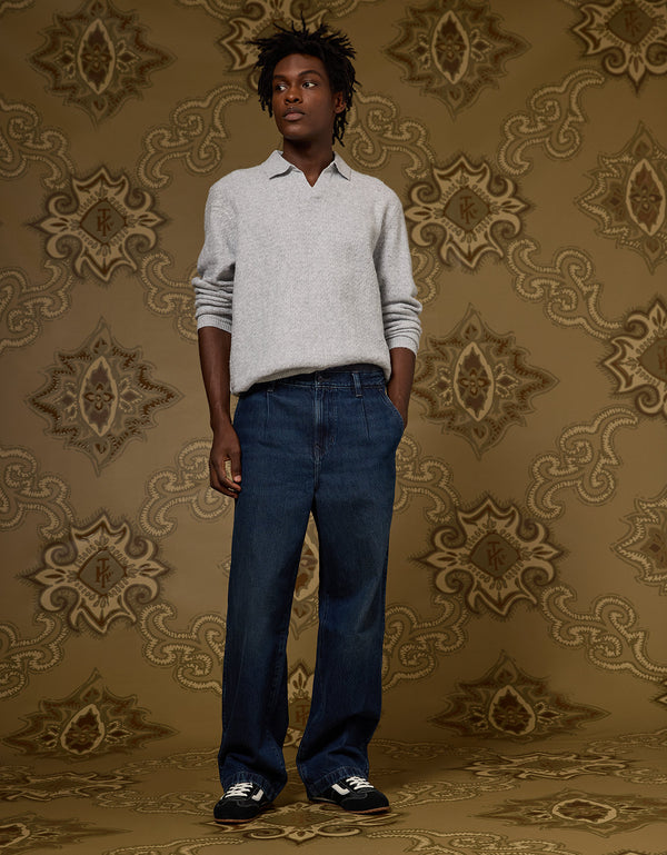 Ae x Tru Kolors Pantalón en Denim Pleated - Azul