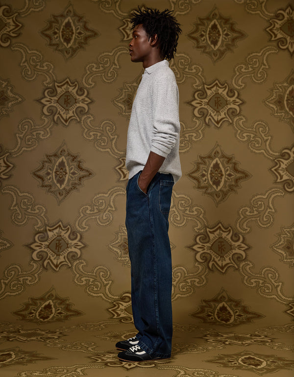 Ae x Tru Kolors Pantalón en Denim Pleated - Azul