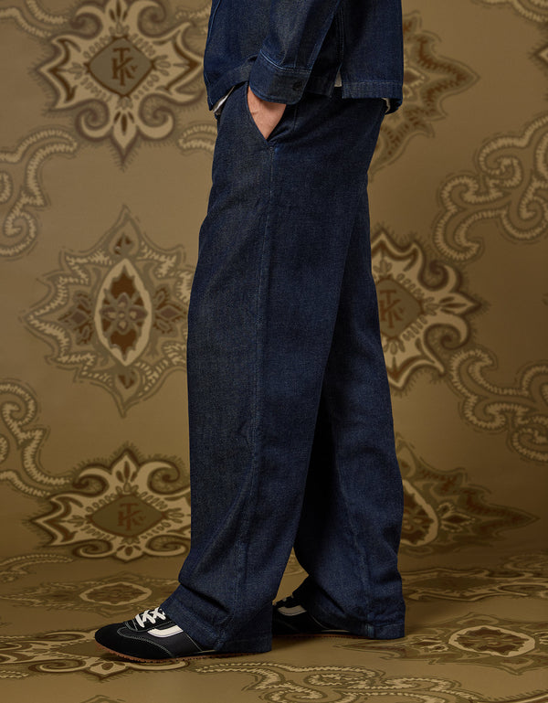 Ae x Tru Kolors Pantalón en Denim Chenille - Azul