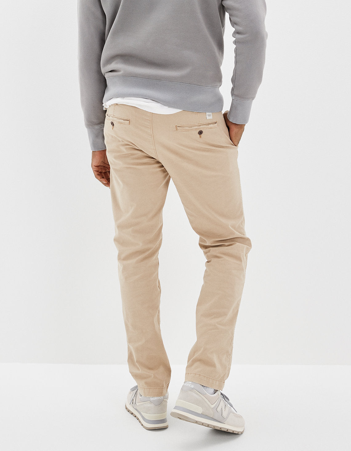 Pantalón Caqui Recto Original Ae Flex Usado - Caqui 0125_4711_281_ob