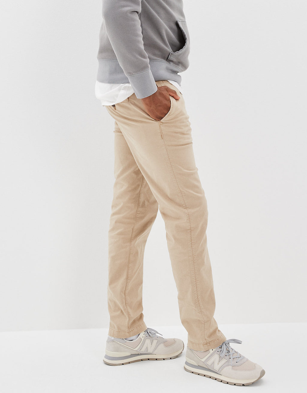 Pantalón Caqui Recto Original Ae Flex Usado - Caqui 0125_4711_281_os
