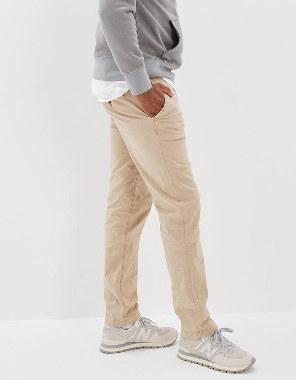 Pantalón Caqui Recto Original Ae Flex Usado - Caqui