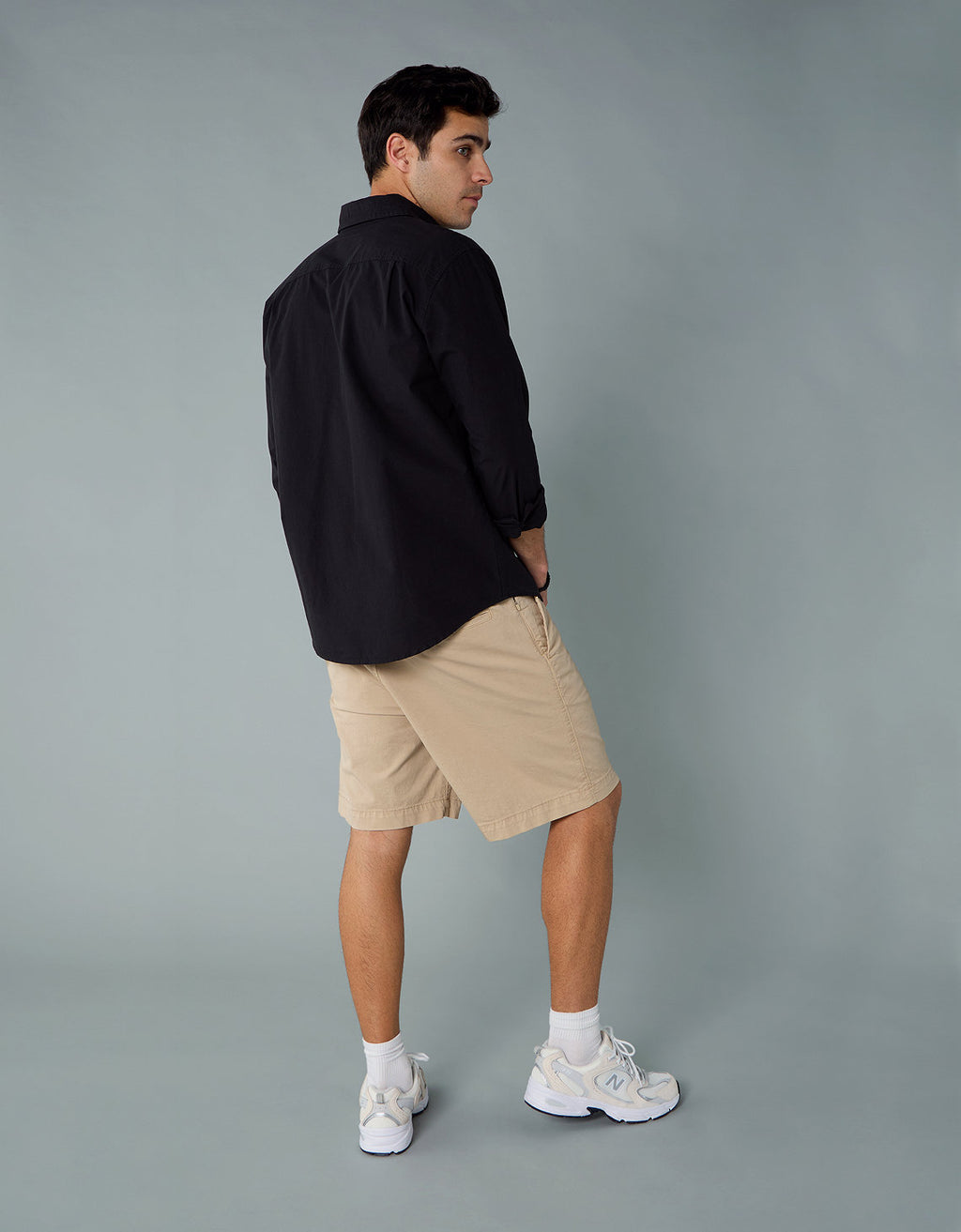Bermuda Flex en Dril de 9 para Hombre - Caqui 0135_7880_212_ob