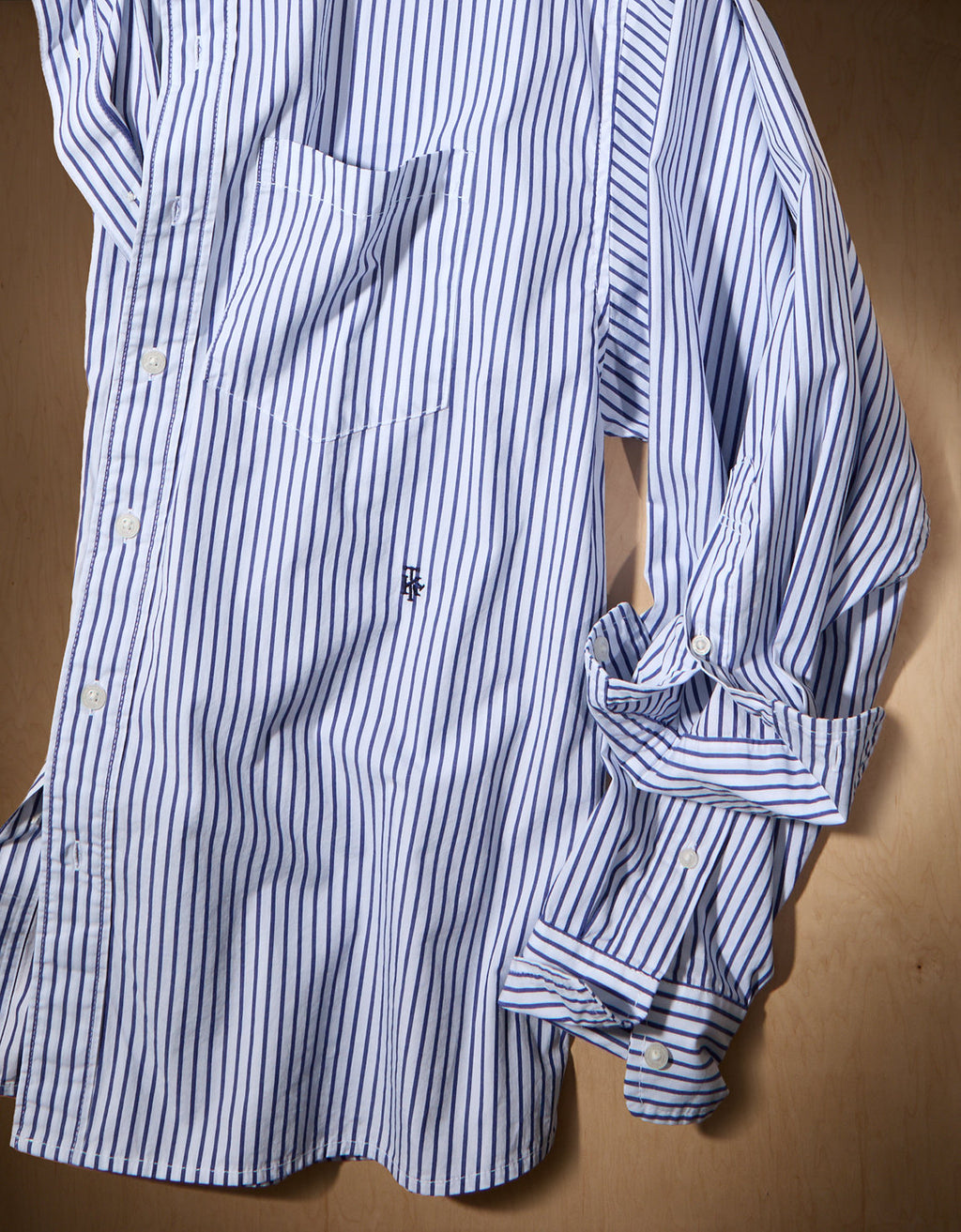 AE x Tru Kolors Camisa de Popelina a Rayas - Blanco 0151_2991_100_d1