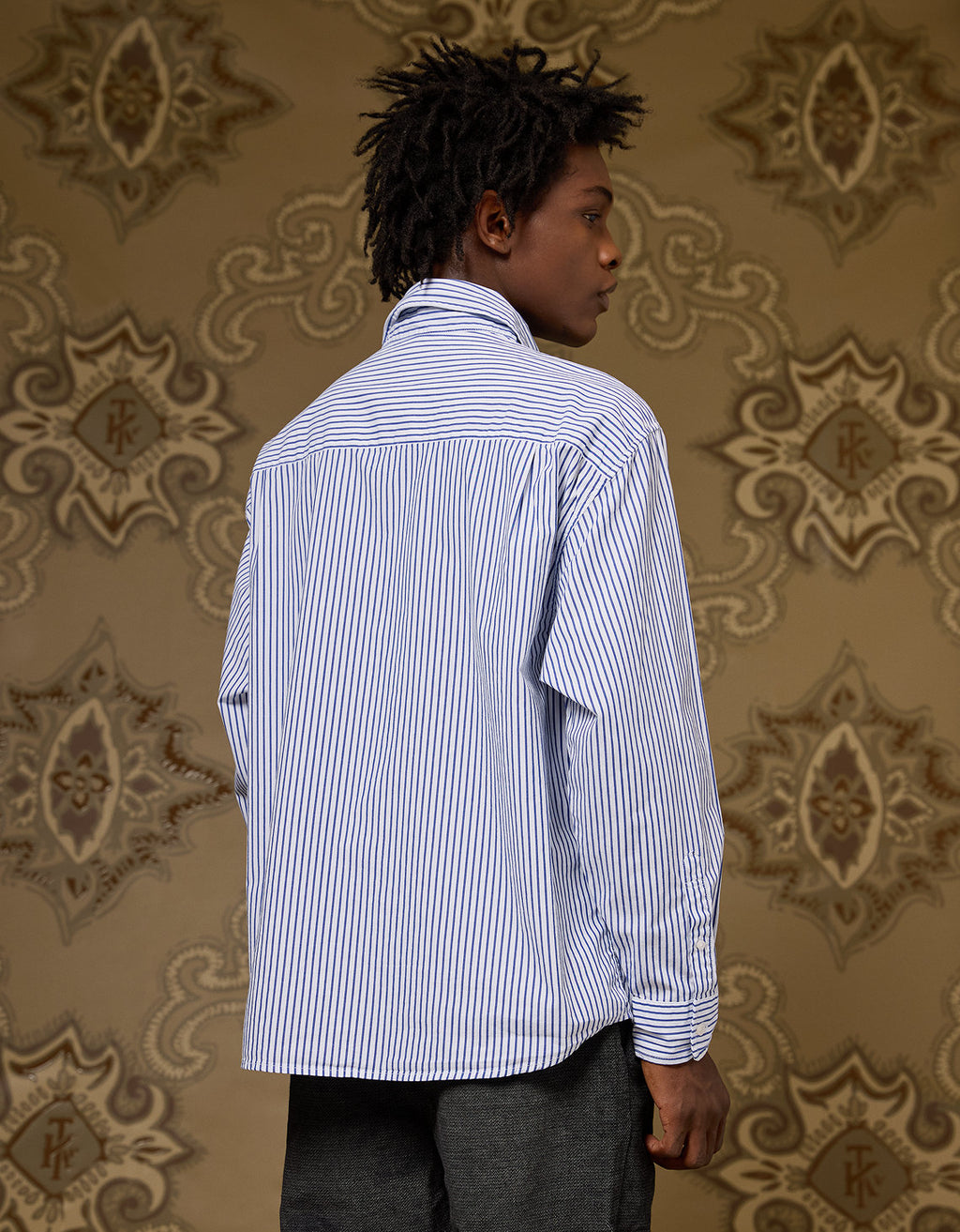 AE x Tru Kolors Camisa de Popelina a Rayas - Blanco 0151_2991_100_ob