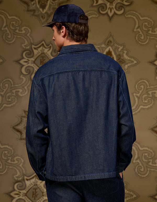 Ae x Tru Kolors Camisa en Denim Chenille - Azul