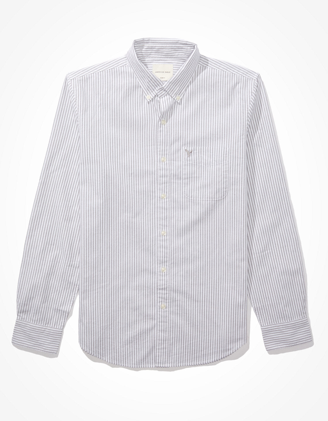 Camisa Slim de Rayas Manga Larga Hombre AE - Gris 0153_2103_020_f