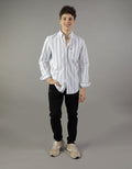 Camisa Slim de Rayas Manga Larga Hombre AE - Blanco 0153_2103_100_of