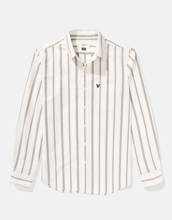 Camisa Slim de Rayas Manga Larga Hombre AE - Generico