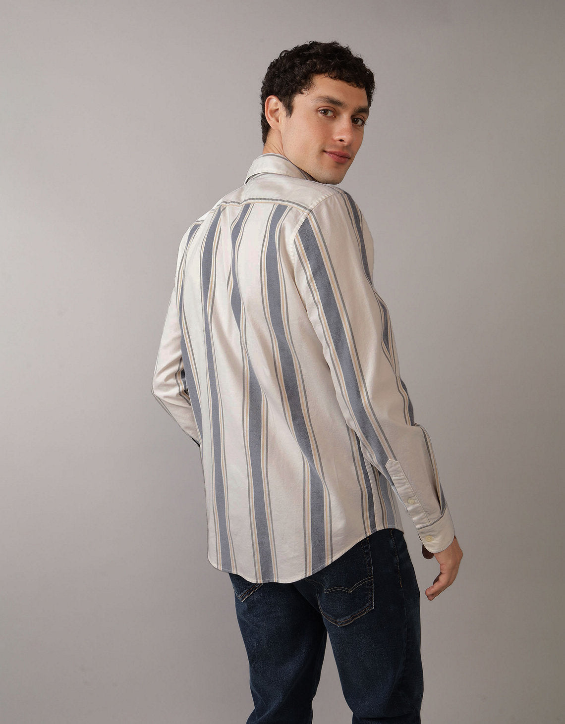 Camisa Slim de Rayas Manga Larga Hombre AE - Generico 0153_2103_164_ob