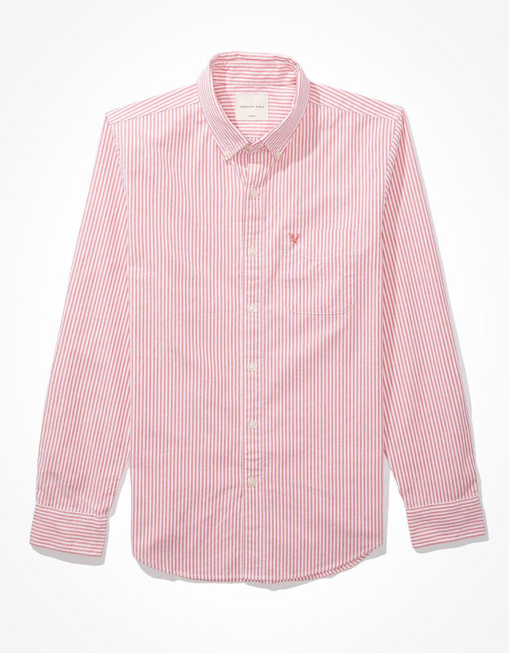 Camisa Slim de Rayas Manga Larga Hombre AE - Rosa 0153_2103_199_f