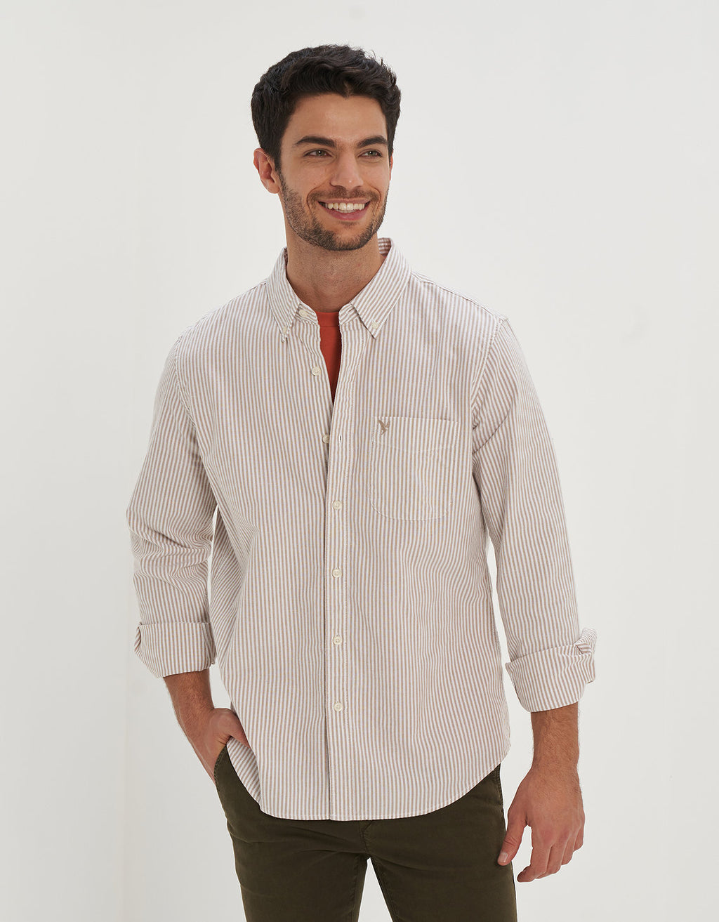 Camisa Slim de Rayas Manga Larga Hombre AE - Generico 0153_2103_237_of