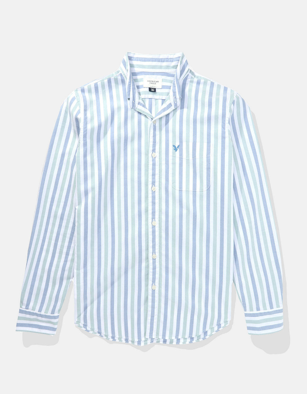 Camisa Slim de Rayas Manga Larga Hombre AE - Verde 0153_2103_300_f
