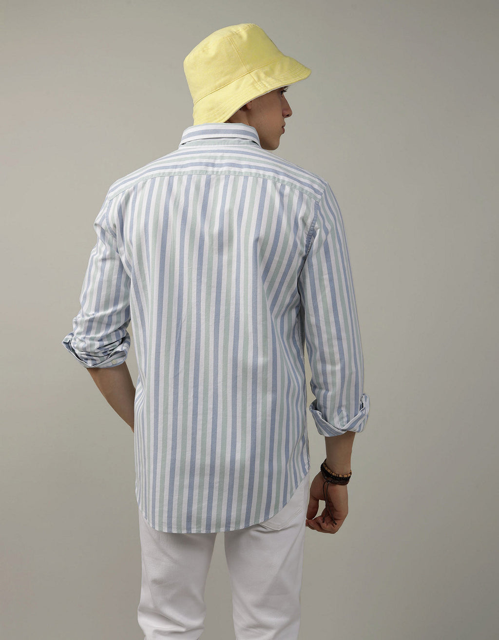 Camisa Slim de Rayas Manga Larga Hombre AE - Verde 0153_2103_300_ob