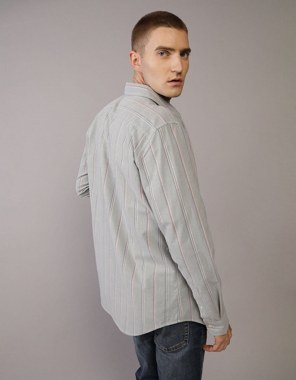 Camisa Slim de Rayas Manga Larga Hombre AE - Generico 0153_2103_309_ob