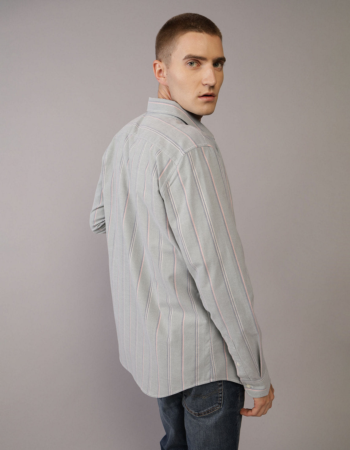 Camisa Slim de Rayas Manga Larga Hombre AE - Generico 0153_2103_309_ob