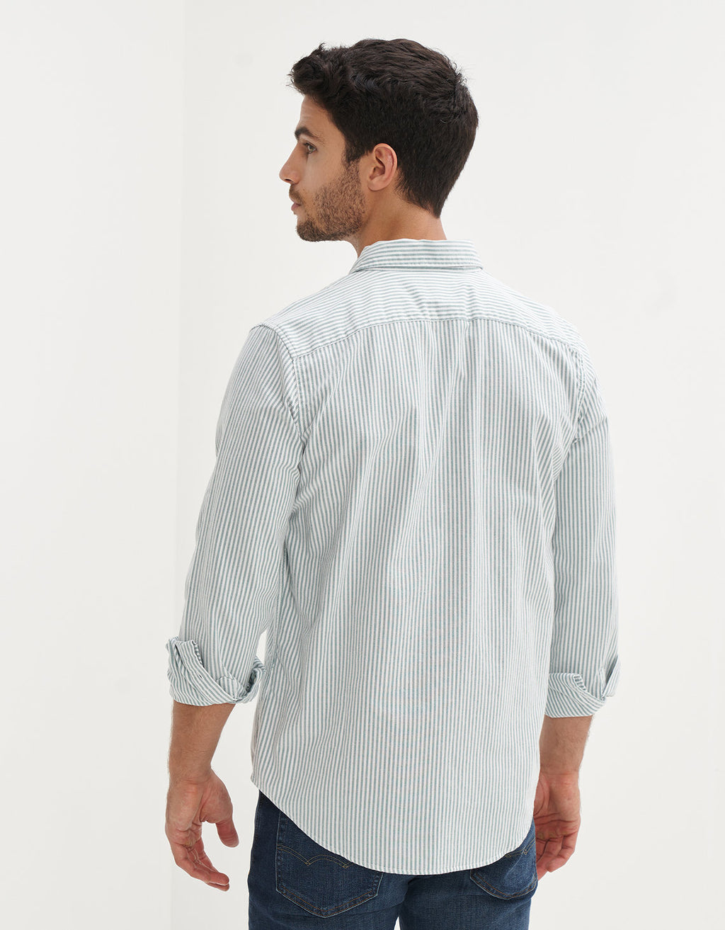 Camisa Slim de Rayas Manga Larga Hombre AE - Generico 0153_2103_347_ob