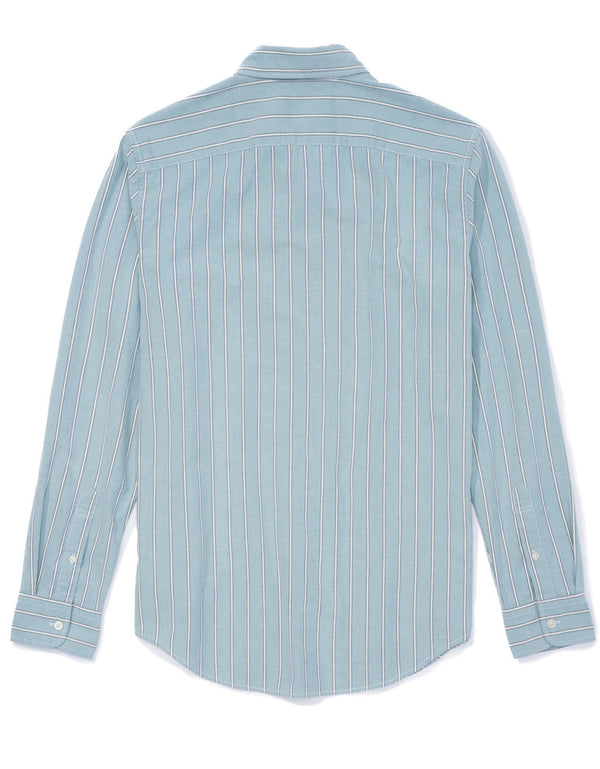 Camisa Slim de Rayas Manga Larga Hombre AE - Verde