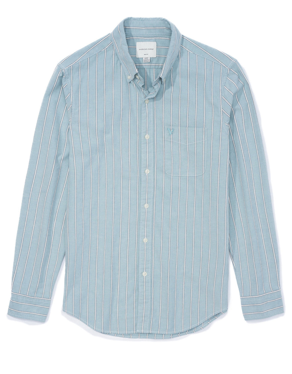 Camisa Slim de Rayas Manga Larga Hombre AE - Verde 0153_2103_395_f