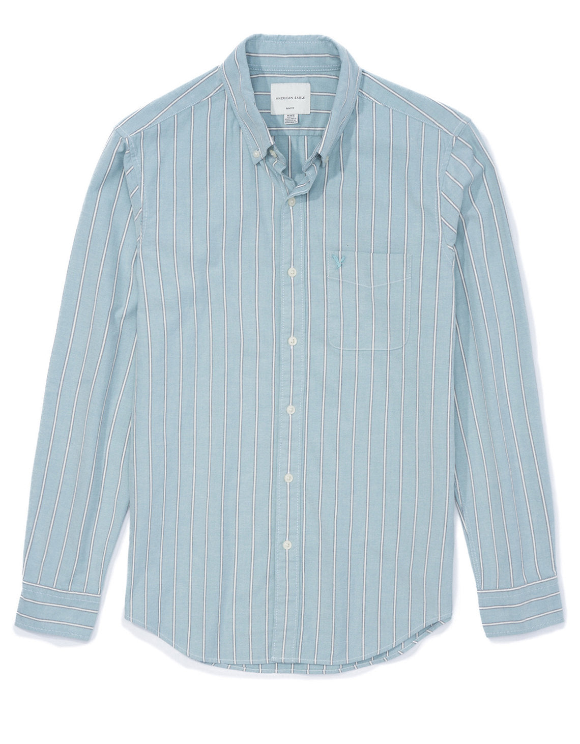 Camisa Slim de Rayas Manga Larga Hombre AE - Verde 0153_2103_395_f