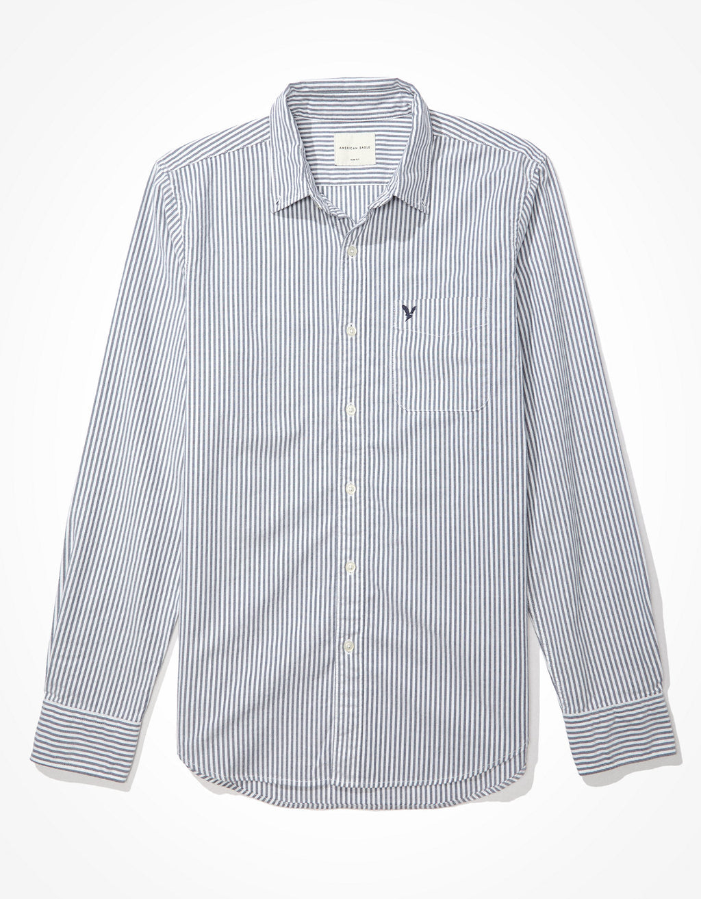 Camisa Slim de Rayas Manga Larga Hombre AE - Azul 0153_2103_400_f