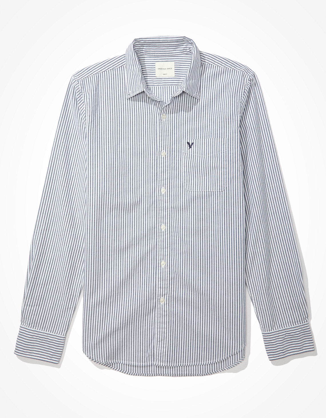Camisa Slim de Rayas Manga Larga Hombre AE - Azul 0153_2103_400_f
