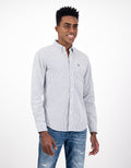 Camisa Slim de Rayas Manga Larga Hombre AE - Azul 0153_2103_400_of