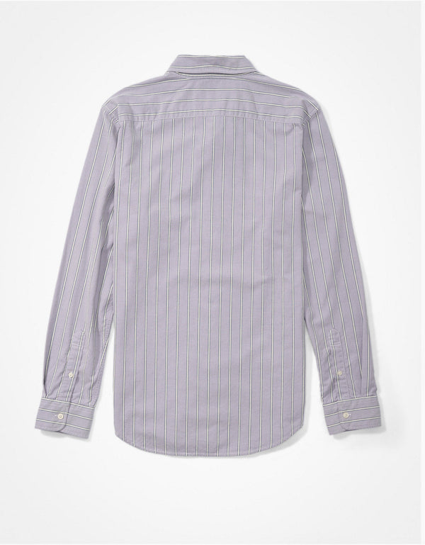 Camisa Slim de Rayas Manga Larga Hombre AE - Morado