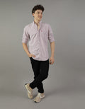 Camisa Slim de Rayas Manga Larga Hombre AE - Rojo 0153_2103_600_of