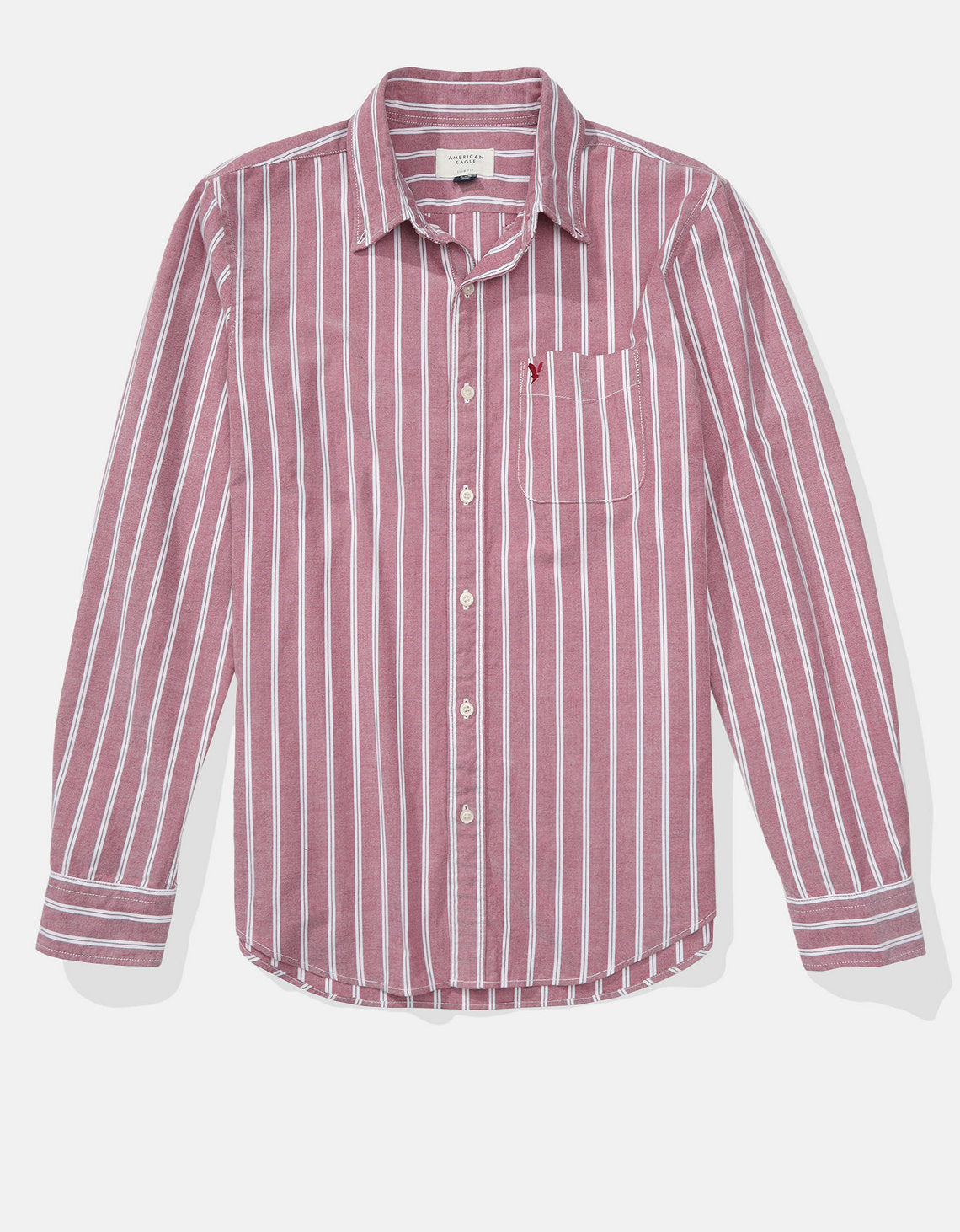 Camisa Slim de Rayas Manga Larga Hombre AE - Rojo 0153_2103_620_f