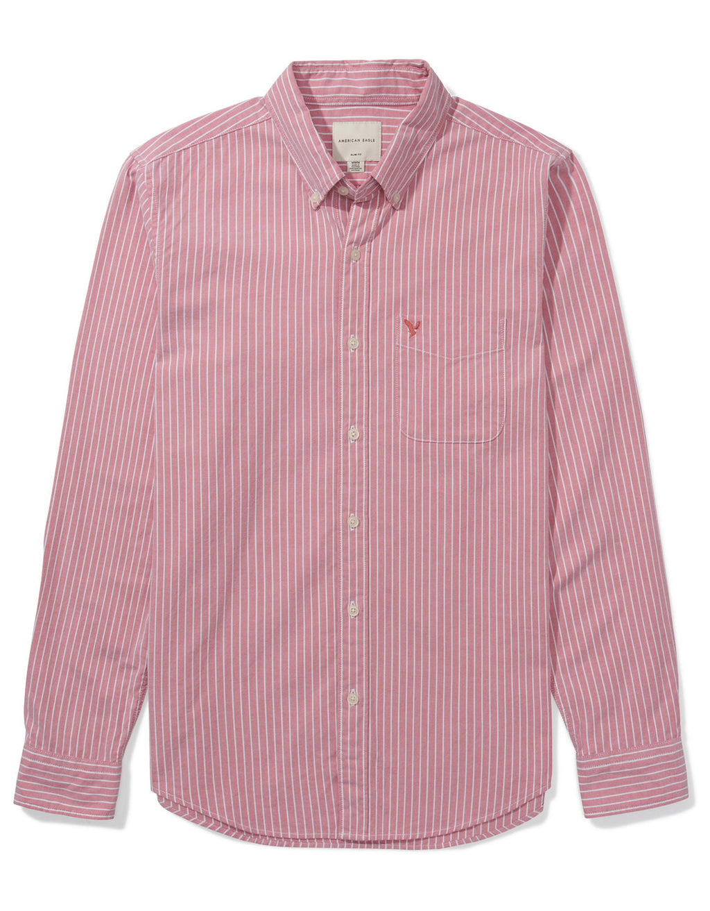 Camisa Slim de Rayas Manga Larga Hombre AE - Rosa 0153_2103_626_f