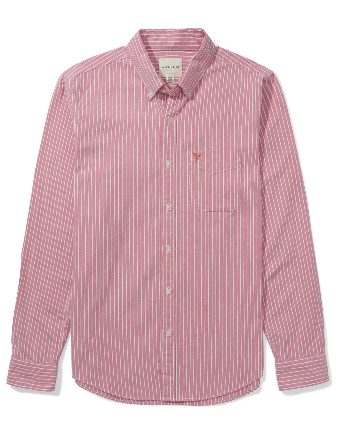 Camisa Slim de Rayas Manga Larga Hombre AE - Rosa 0153_2103_626_f