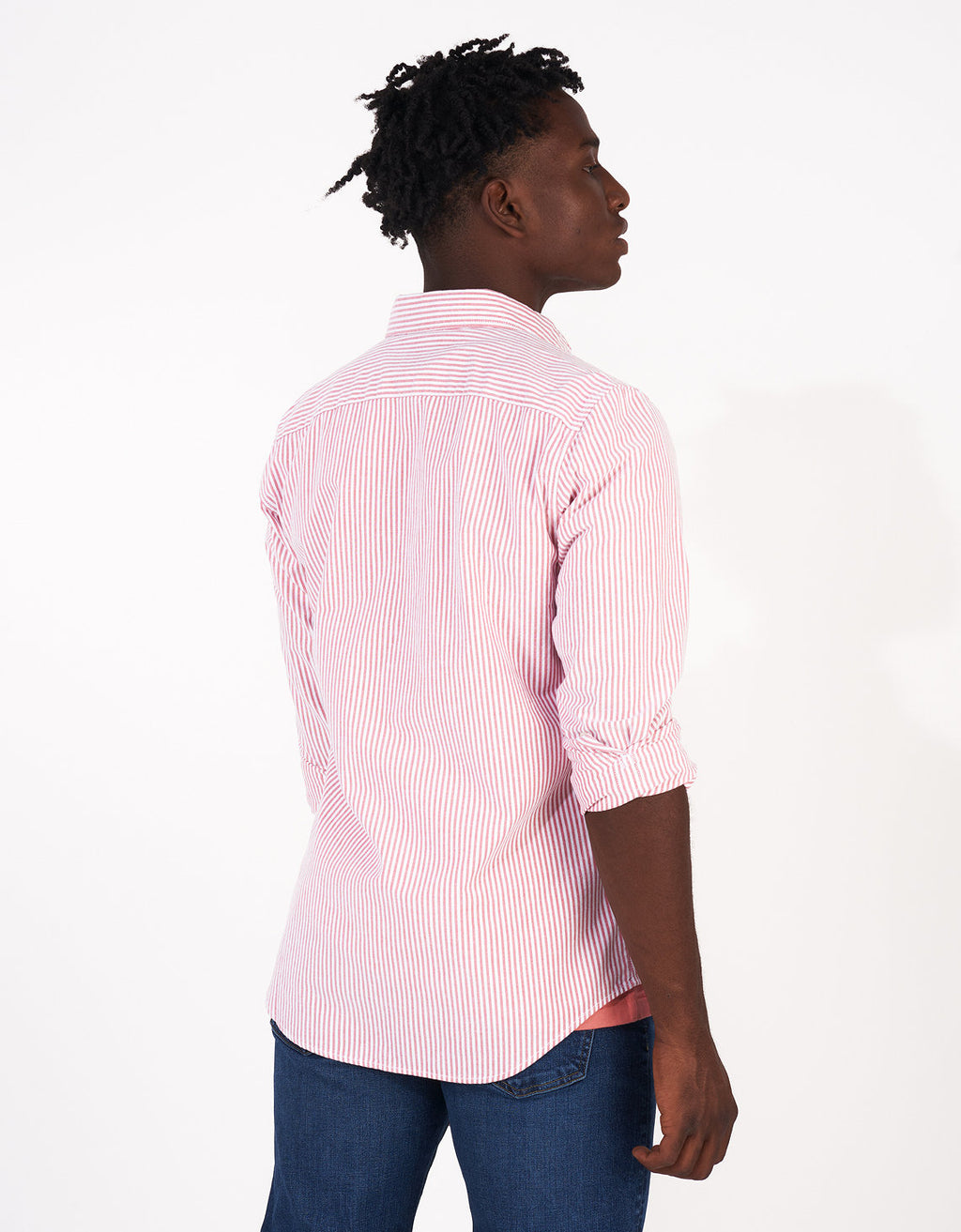 Camisa Slim de Rayas Manga Larga Hombre AE - Rojo 0153_2103_648_ob