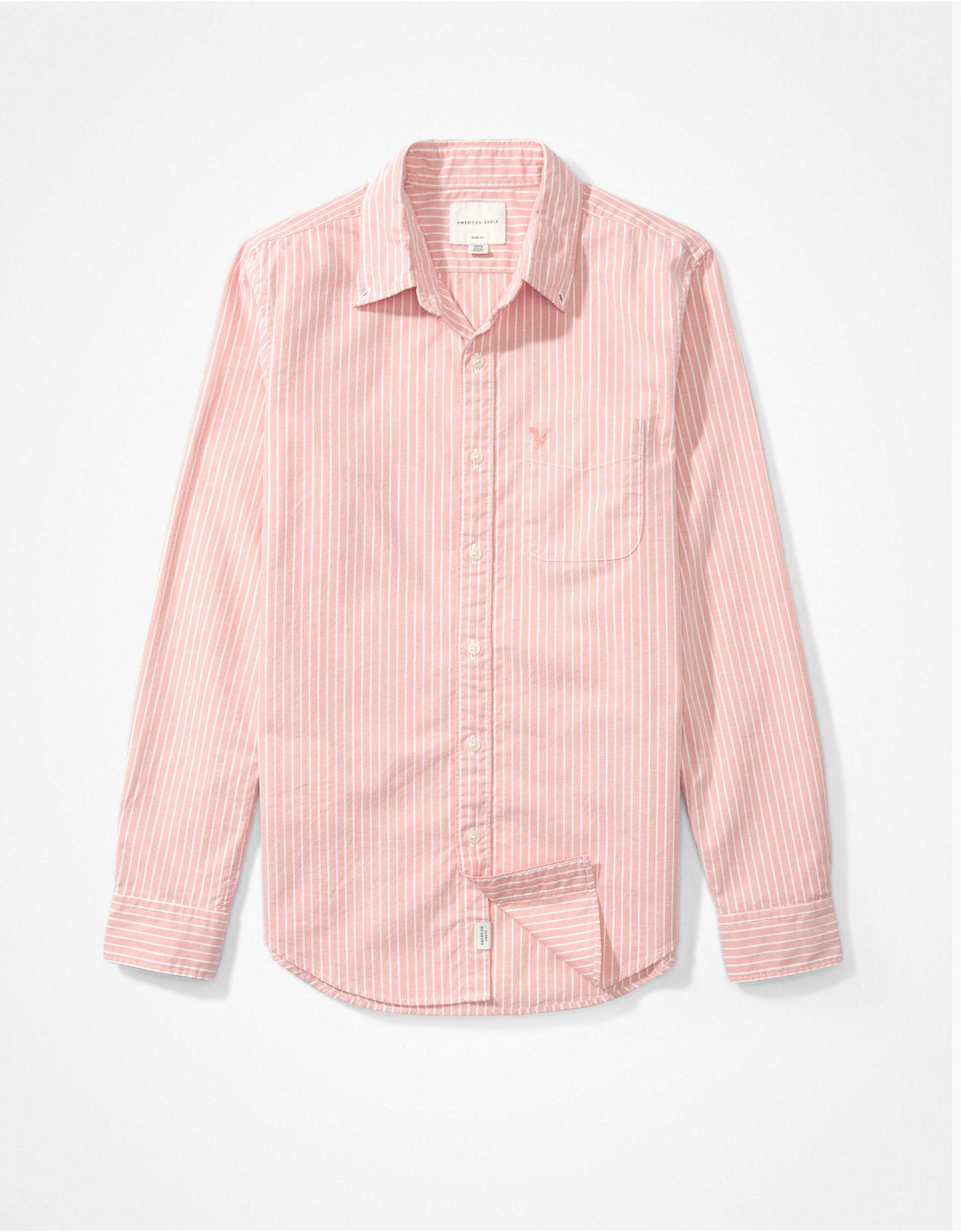 Camisa Slim de Rayas Manga Larga Hombre AE - Rojo 0153_2103_815_f