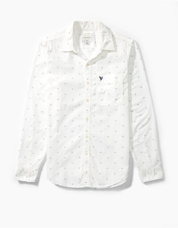 Camisa slim fit con botones Everyday Ae - Blanco