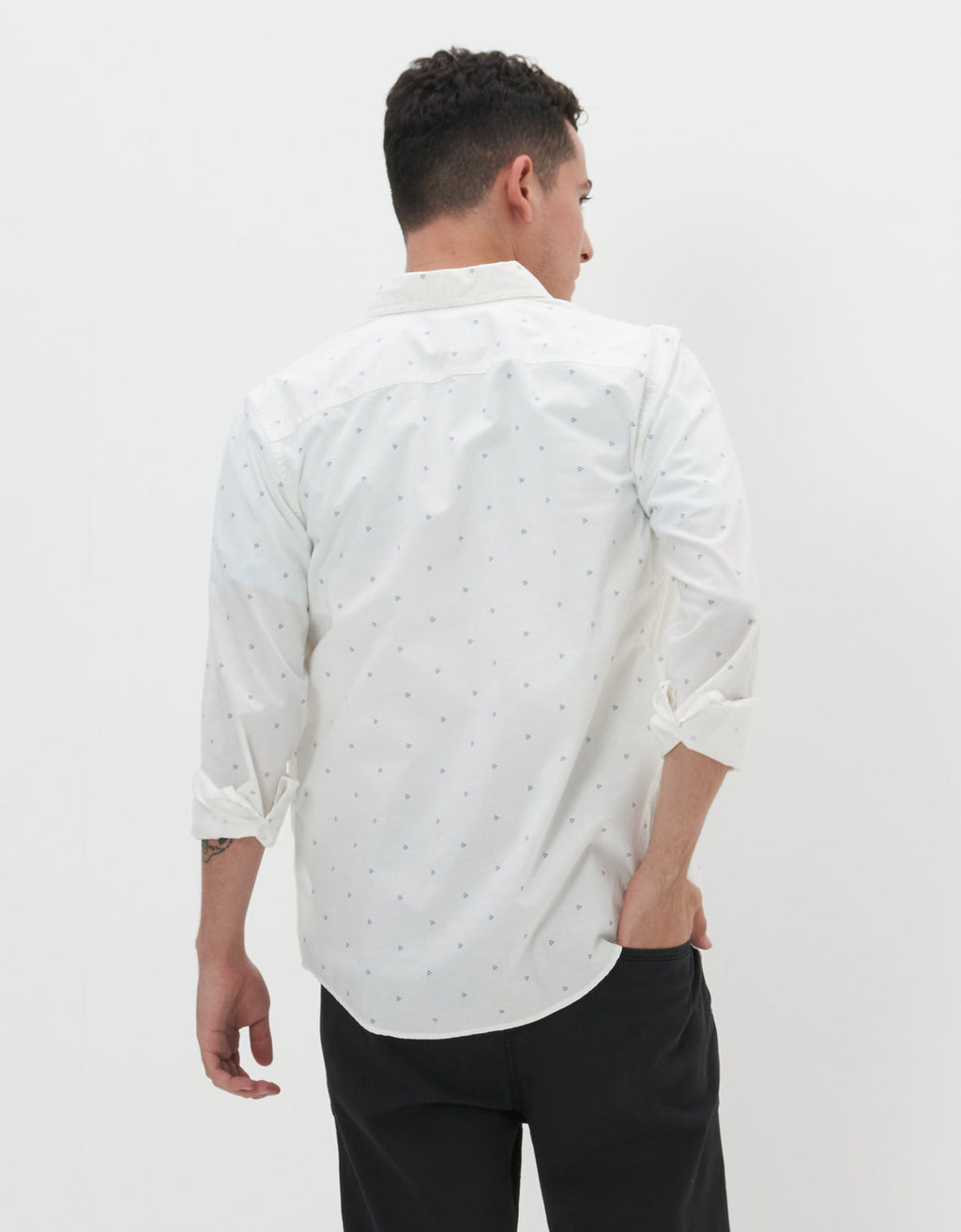 Camisa slim fit con botones Everyday Ae - Blanco 0153_2361_101_ob